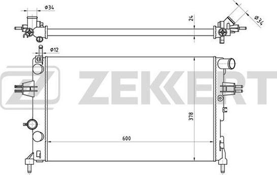 Zekkert MK-1114 - Радиатор, охлаждение двигателя unicars.by