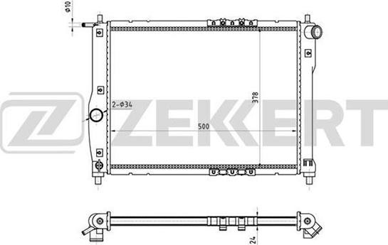 Zekkert MK-1115 - Радиатор, охлаждение двигателя unicars.by