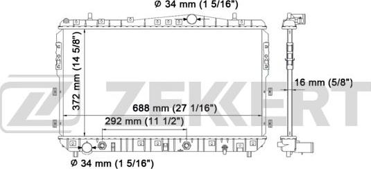 Zekkert MK-1182 - Радиатор, охлаждение двигателя unicars.by