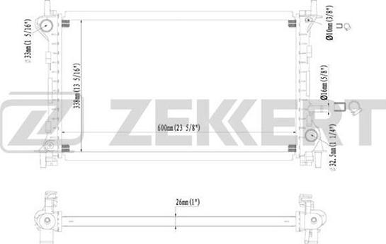 Zekkert MK-1122 - Радиатор, охлаждение двигателя unicars.by