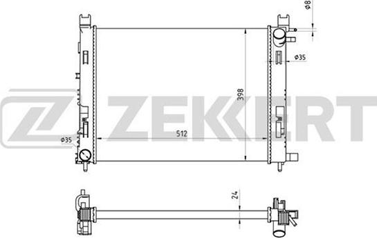 Zekkert MK-1353 - Радиатор, охлаждение двигателя unicars.by