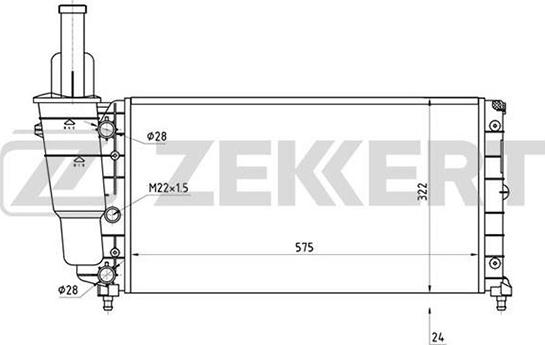 Zekkert MK-1310 - Радиатор, охлаждение двигателя unicars.by