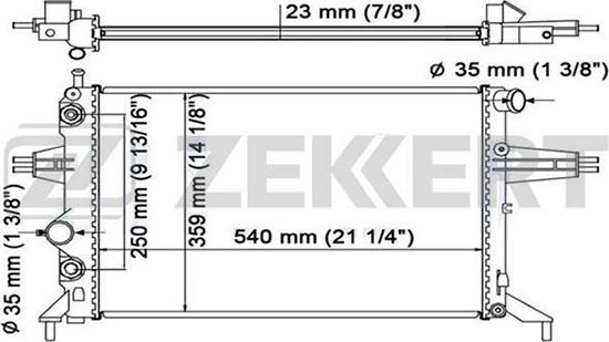 Zekkert MK-1380 - Радиатор, охлаждение двигателя unicars.by