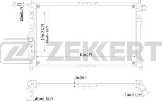 Zekkert MK-1383 - Радиатор, охлаждение двигателя unicars.by