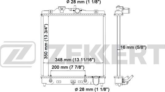 Zekkert MK-1320 - Радиатор, охлаждение двигателя unicars.by