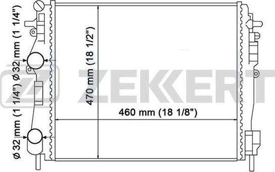 Zekkert MK-1299 - Радиатор, охлаждение двигателя unicars.by