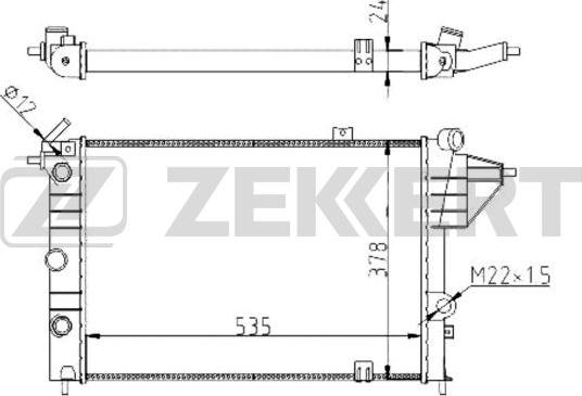 Zekkert MK-1264 - Радиатор, охлаждение двигателя unicars.by