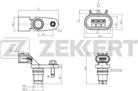 Zekkert SE-5055 - Датчик, положение распределительного вала unicars.by