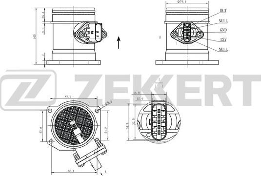 Zekkert SE-1099 - Датчик, давление во впускной трубе unicars.by