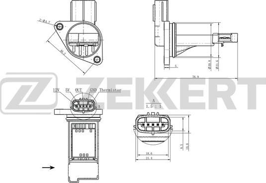 Zekkert SE-1097 - Датчик, давление во впускной трубе unicars.by