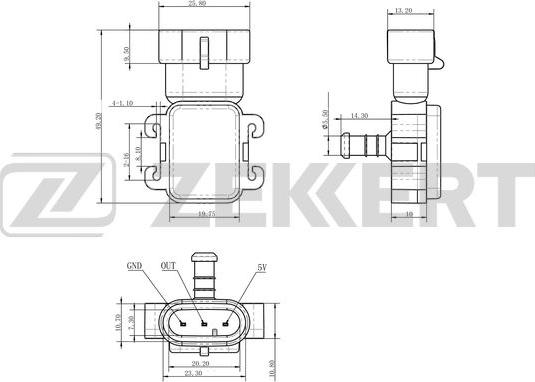 Zekkert SE-1047 - Датчик, давление во впускной трубе unicars.by