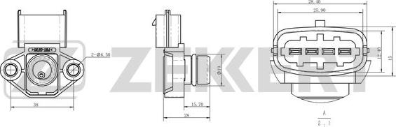 Zekkert SE-1056 - Датчик, давление во впускной трубе unicars.by