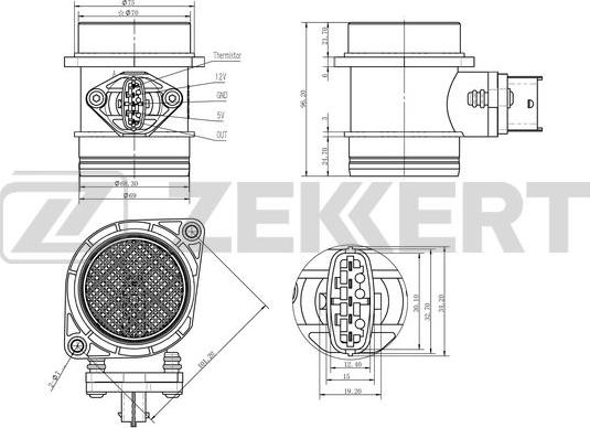 Zekkert SE-1003 - Датчик потока, массы воздуха unicars.by