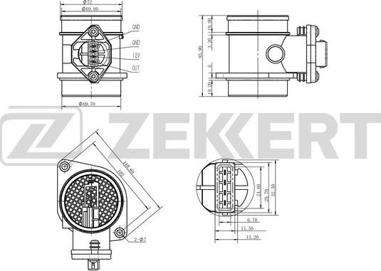 Zekkert SE-1014 - Датчик потока, массы воздуха unicars.by