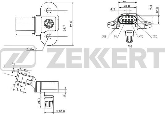 Zekkert SE-2017 - Датчик потока, массы воздуха unicars.by