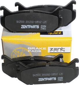 zentparts Z07454 - Тормозные колодки, дисковые, комплект unicars.by