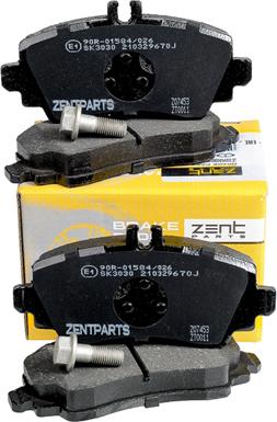 ZENTPARTS Z07453 - Тормозные колодки, дисковые, комплект unicars.by