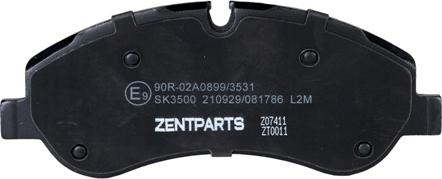 ZENTPARTS Z07411 - Тормозные колодки, дисковые, комплект unicars.by