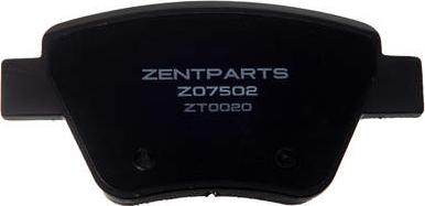 ZENTPARTS Z07502 - Тормозные колодки, дисковые, комплект unicars.by