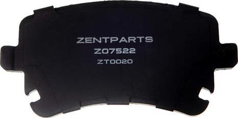 ZENTPARTS Z07522 - Тормозные колодки, дисковые, комплект unicars.by