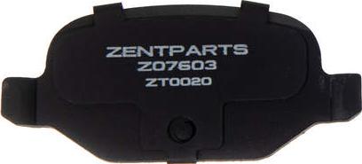 ZENTPARTS Z07603 - Тормозные колодки, дисковые, комплект unicars.by