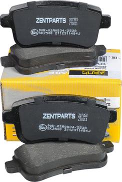 ZENTPARTS Z07353 - Тормозные колодки, дисковые, комплект unicars.by