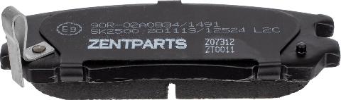 ZENTPARTS Z07312 - Тормозные колодки, дисковые, комплект unicars.by