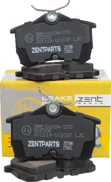 ZENTPARTS Z07388 - Тормозные колодки, дисковые, комплект unicars.by