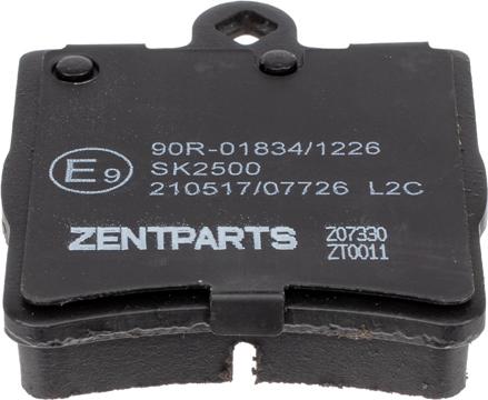 ZENTPARTS Z07330 - Тормозные колодки, дисковые, комплект unicars.by