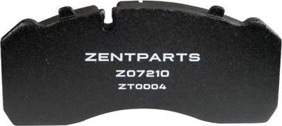 ZENTPARTS Z07210 - Тормозные колодки, дисковые, комплект unicars.by