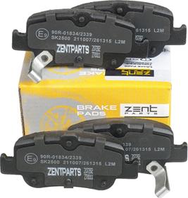 ZENTPARTS Z07282 - Тормозные колодки, дисковые, комплект unicars.by