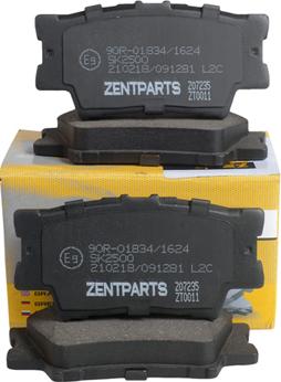 ZENTPARTS Z07235 - Тормозные колодки, дисковые, комплект unicars.by