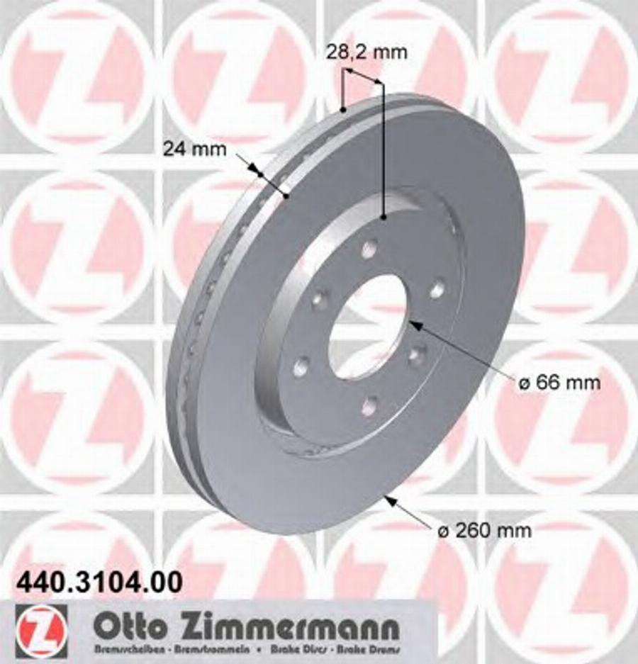 Zimmermann 440.3104.00 - Тормозной диск unicars.by