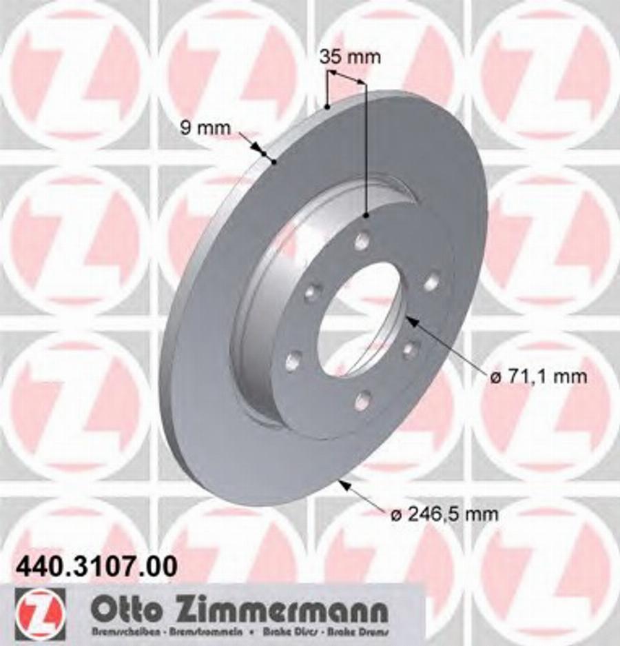 Zimmermann 440 3107 00 - Тормозной диск unicars.by