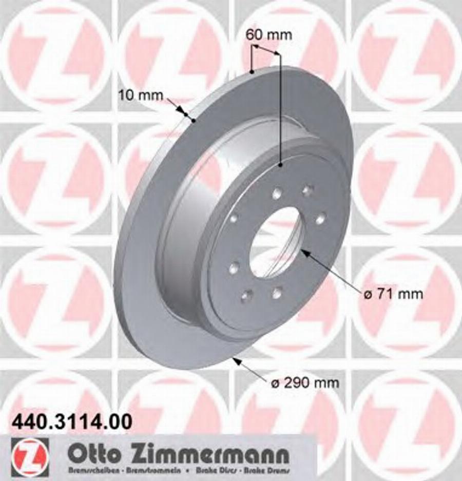 Zimmermann 440.3114.00 - Тормозной диск unicars.by