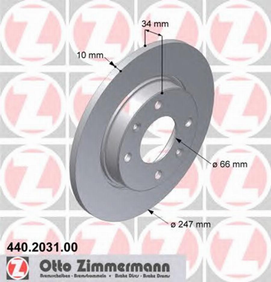 Zimmermann 440 2031 00 - Тормозной диск unicars.by