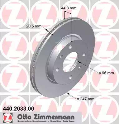 Zimmermann 440.2033.00 - Тормозной диск unicars.by