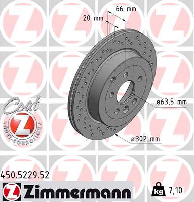 Zimmermann 450.5229.52 - Тормозной диск unicars.by