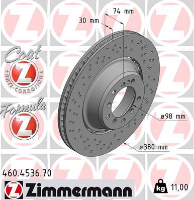 Zimmermann 460.4536.70 - Тормозной диск unicars.by