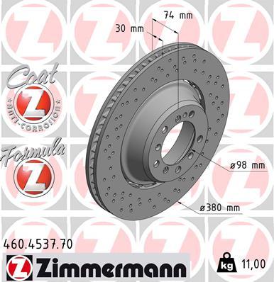 Zimmermann 460.4537.70 - Тормозной диск unicars.by