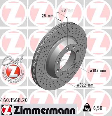 Zimmermann 460.1568.20 - Тормозной диск unicars.by