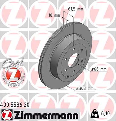 Zimmermann 400.5536.20 - Тормозной диск unicars.by