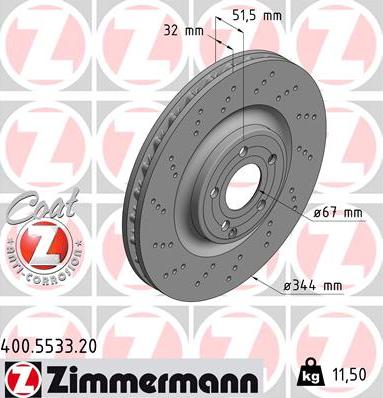 Zimmermann 400.5533.20 - Тормозной диск unicars.by