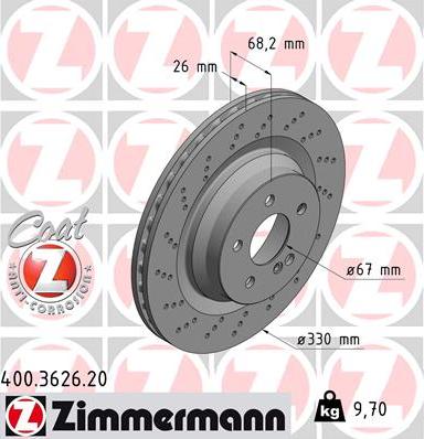 Zimmermann 400.3626.20 - Тормозной диск unicars.by