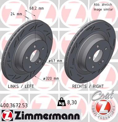 Zimmermann 400.3672.53 - Тормозной диск unicars.by