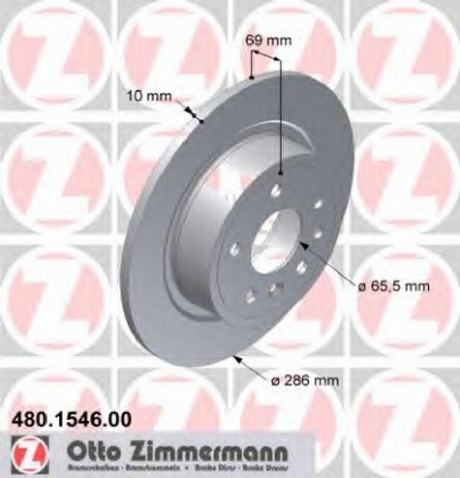 Zimmermann 480 1546 00 - Тормозной диск unicars.by