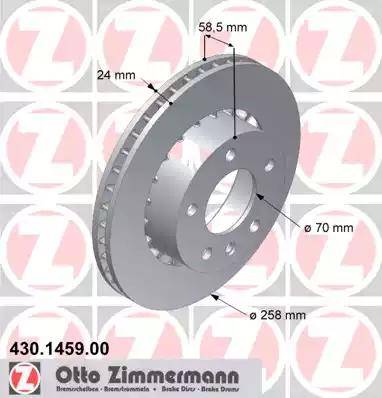 Zimmermann 430.1459.00 - Тормозной диск unicars.by