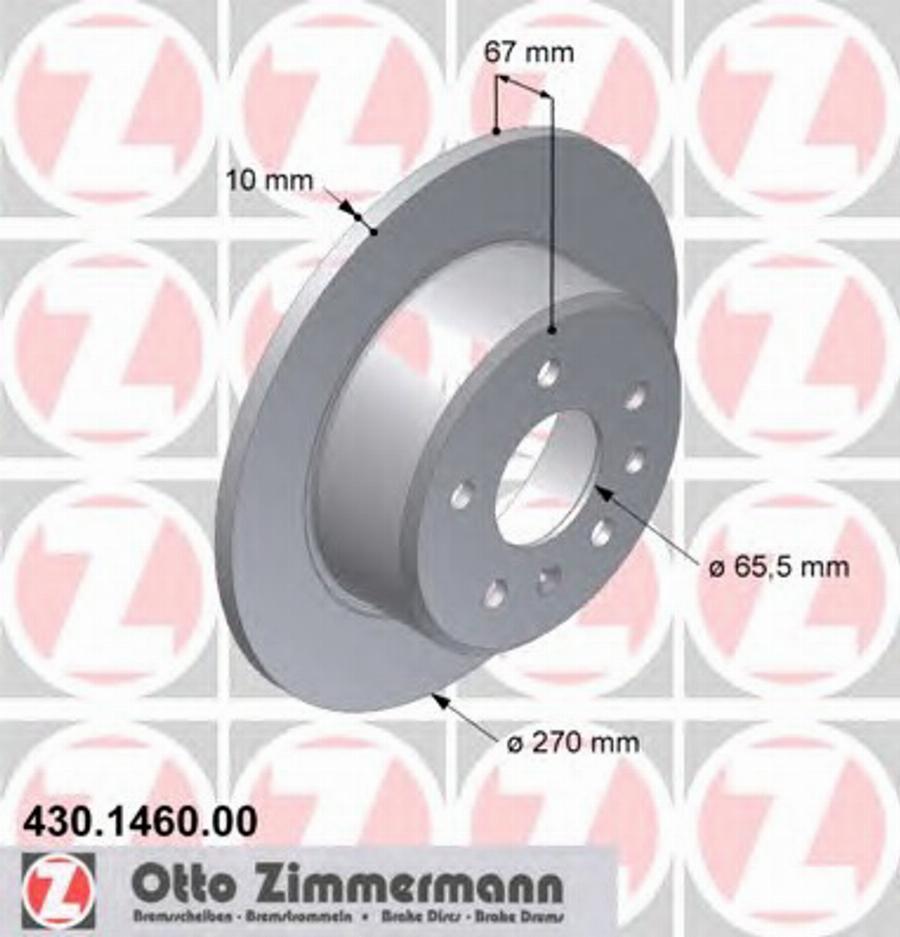 Zimmermann 430 1460 00 - Тормозной диск unicars.by