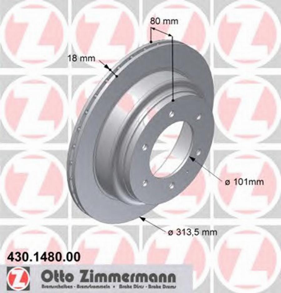 Zimmermann 430 1480 00 - Тормозной диск unicars.by