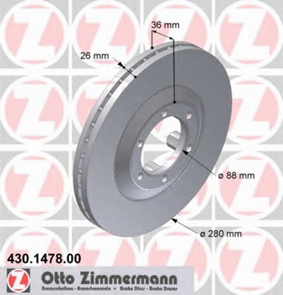 Zimmermann 430 1478 00 - Тормозной диск unicars.by